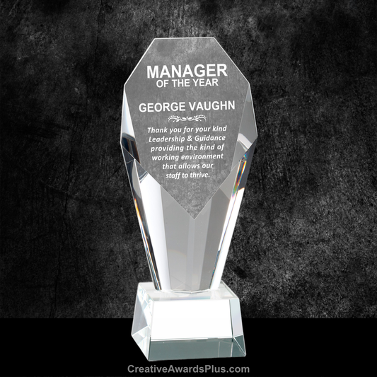 Faceted Crystal Tower 8.5" / Clear