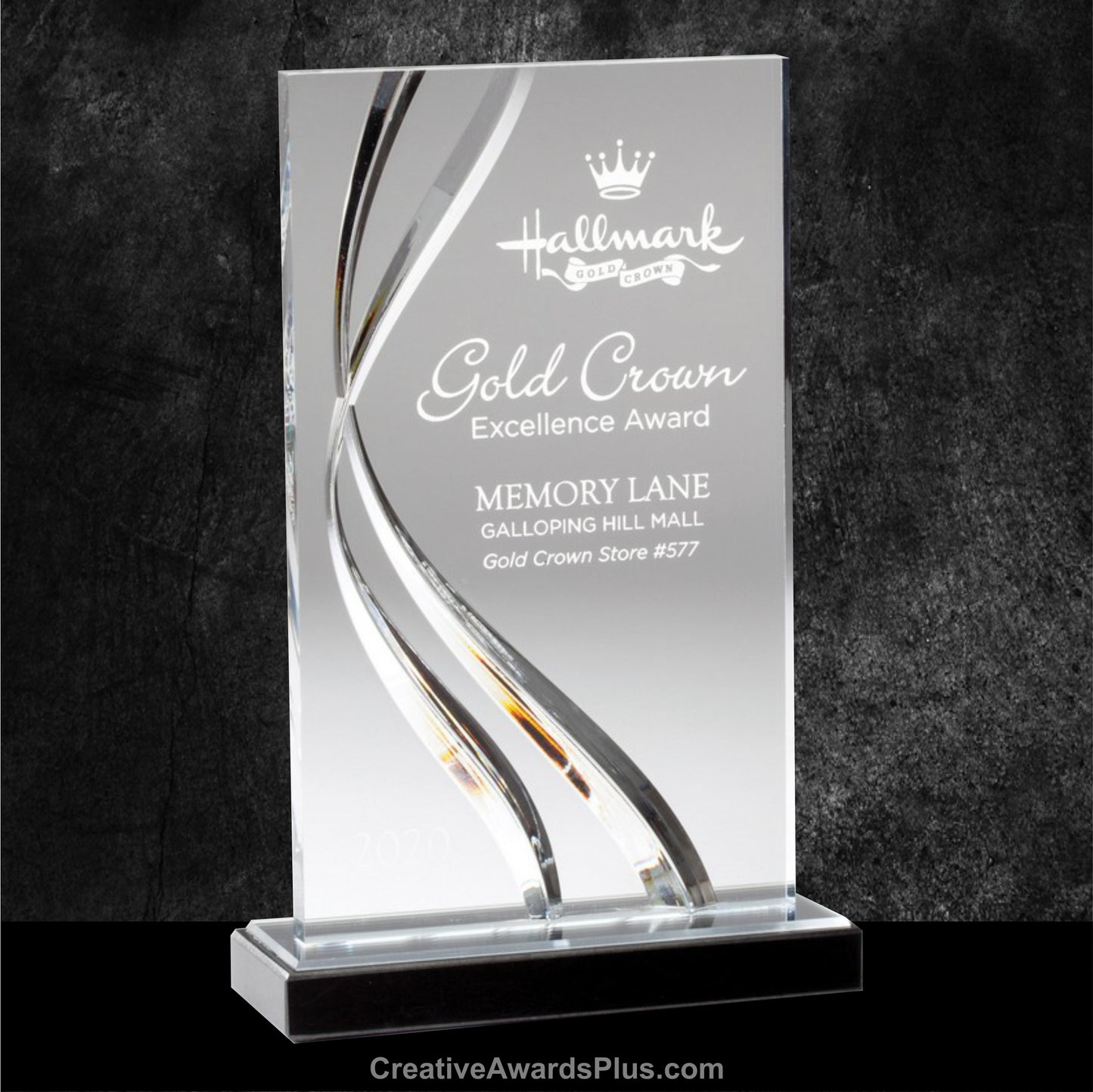 Swirl Wave Acrylic Award 11" / Clear