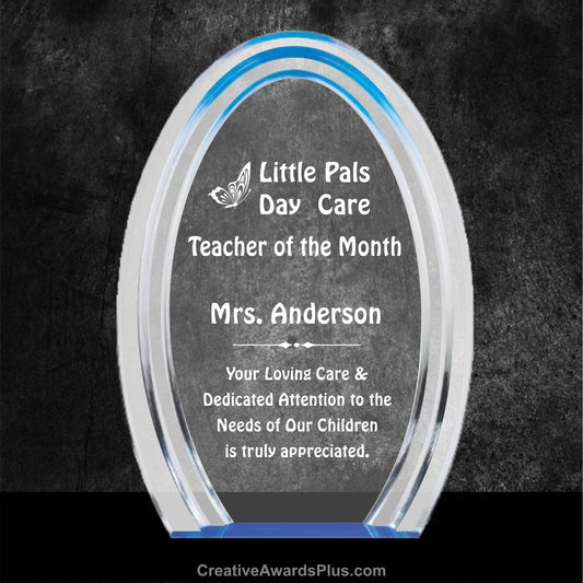 Double Halo Oval Acrylic 8" / Blue