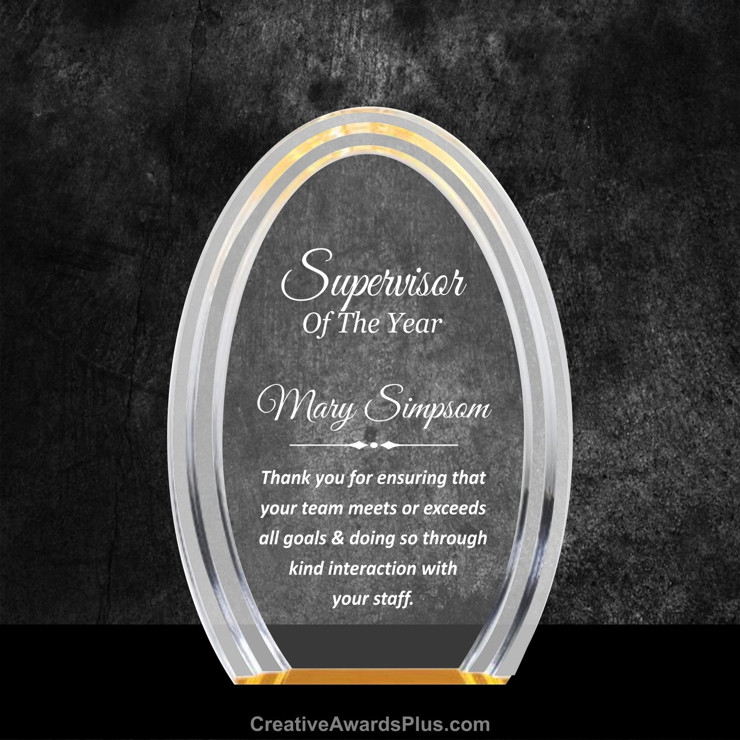 Double Halo Oval Acrylic 7" / Gold