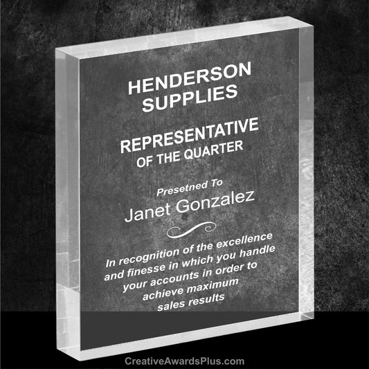Rectangle Acrylic Award 8" / Clear