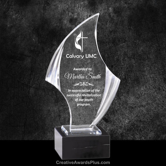 Nouveau Curved Acrylic Award 10" / Black