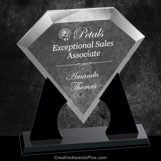 Floating Diamond Acrylic Award 12" / Black