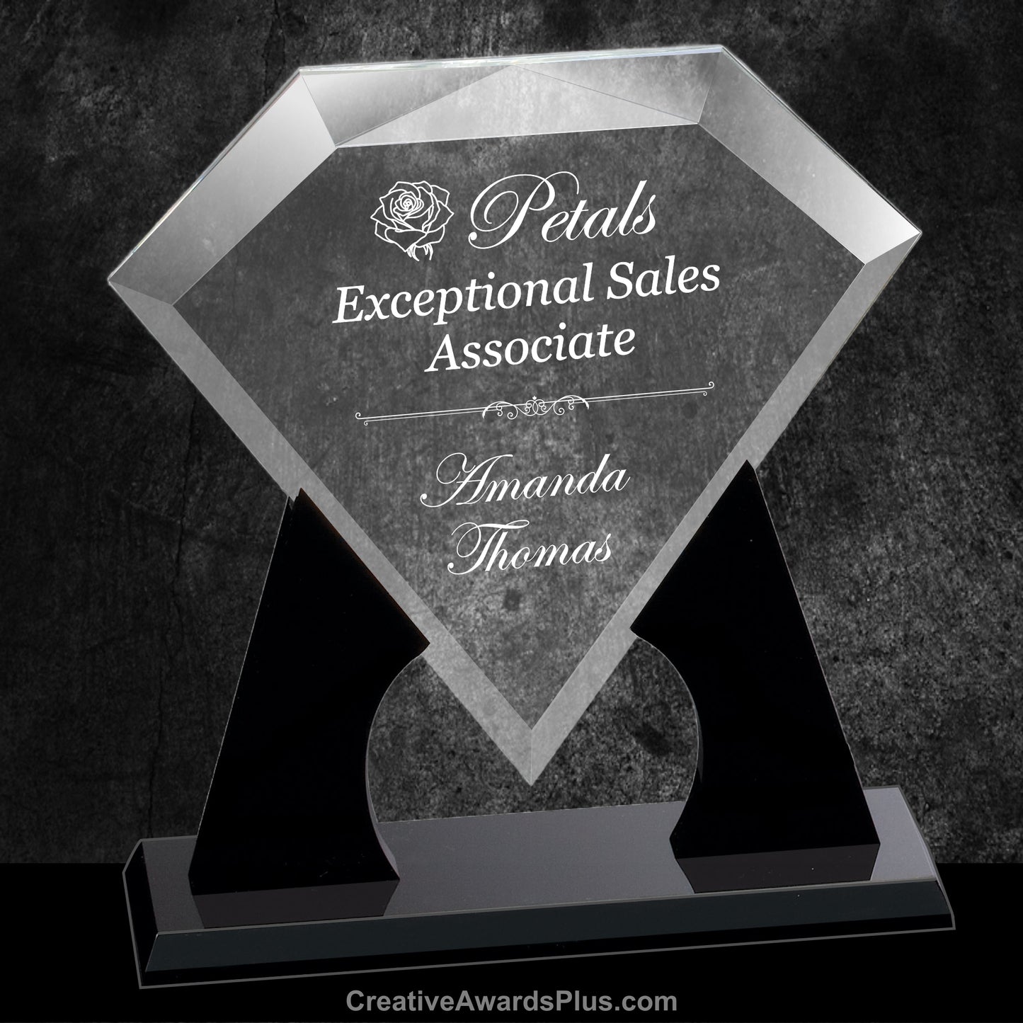 Floating Diamond Acrylic Award 12" / Black