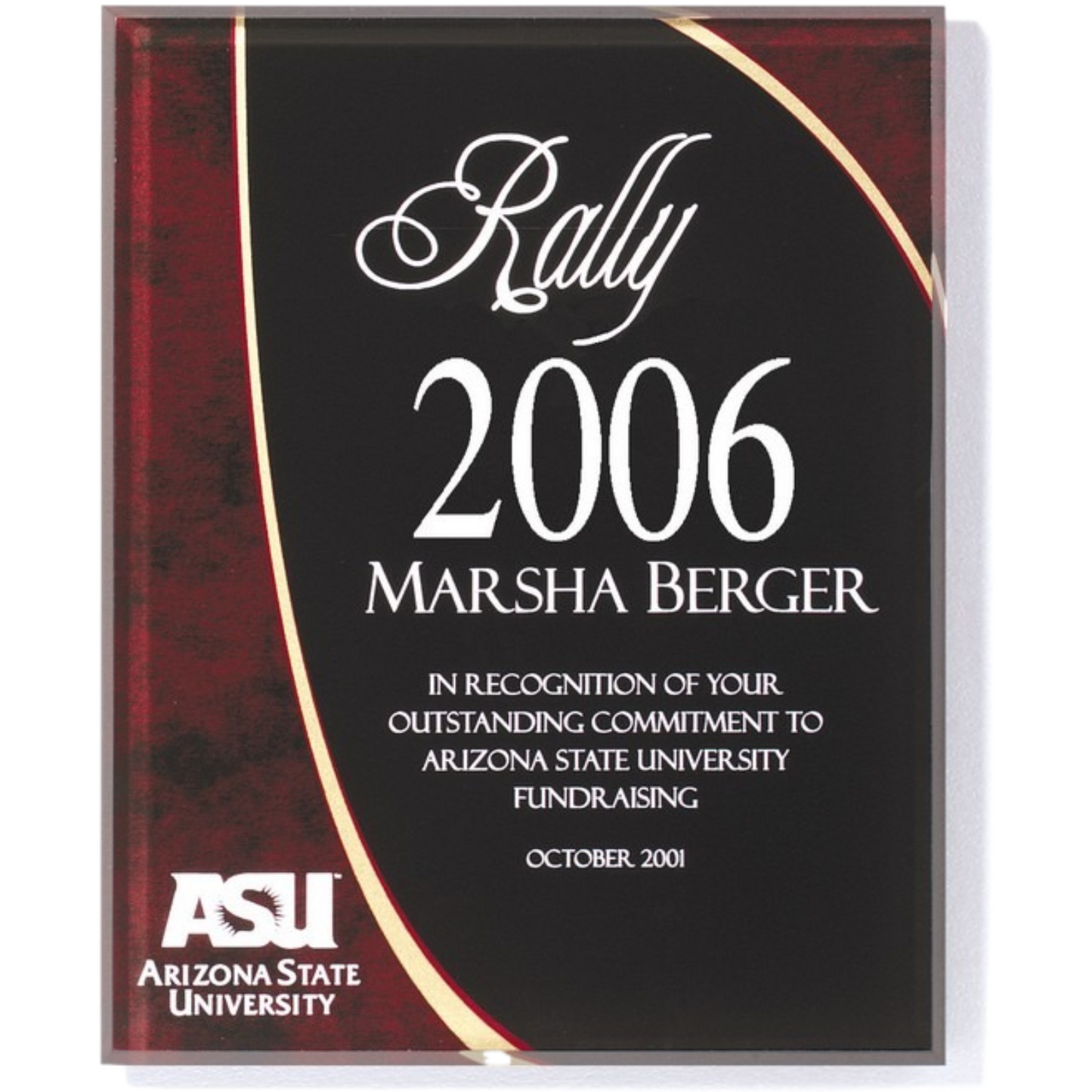 Horizon Burgandy Acrylic Plaque 9" x 12" / Burgundy
