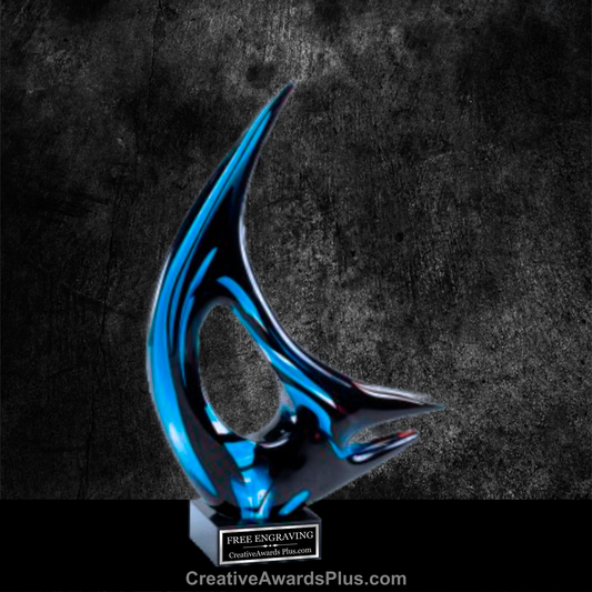 Blue Wave Art Glass 11" / Blue