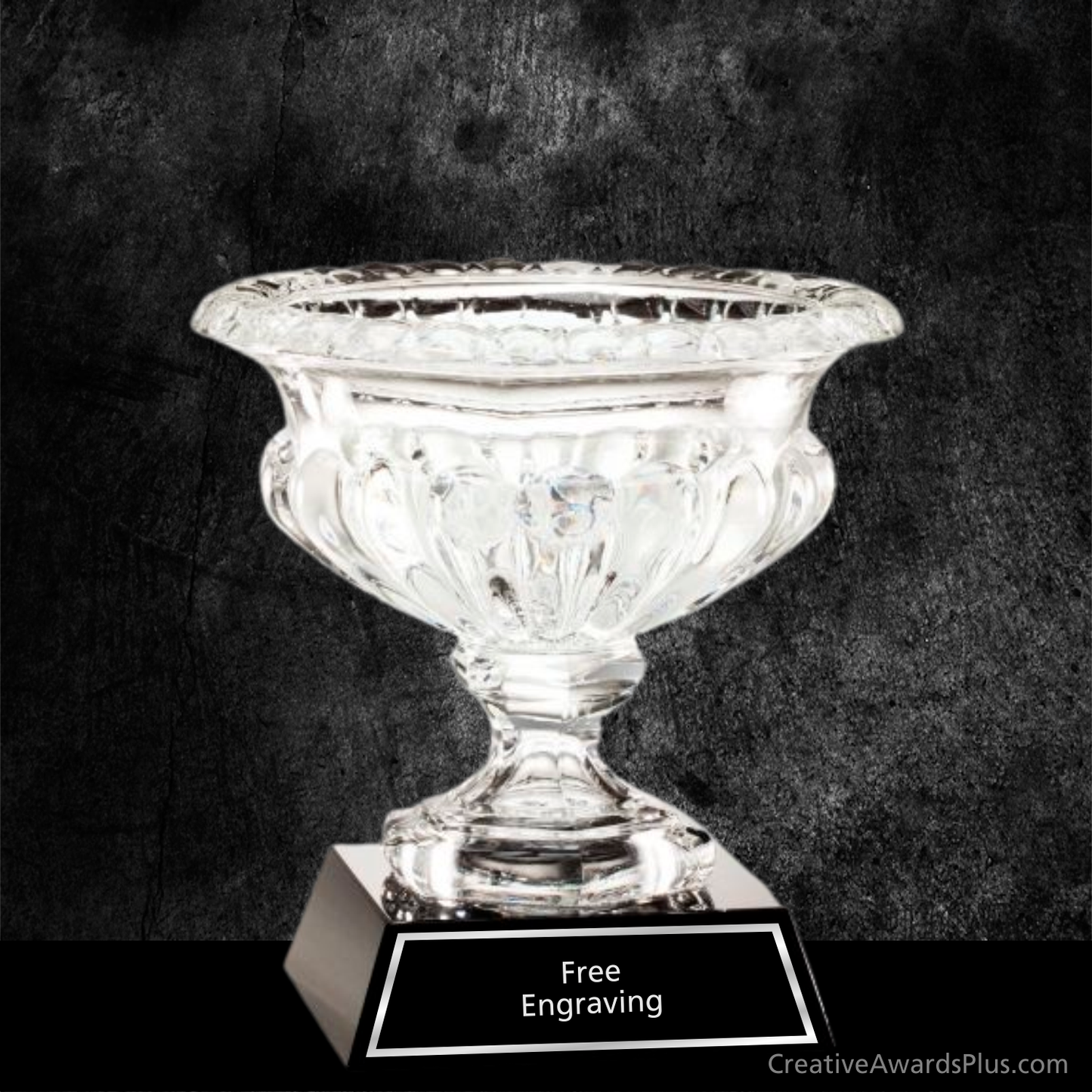 Wide Crystal Vase 8" / Black