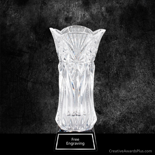 Tall Crystal Vase 10.75" / Black