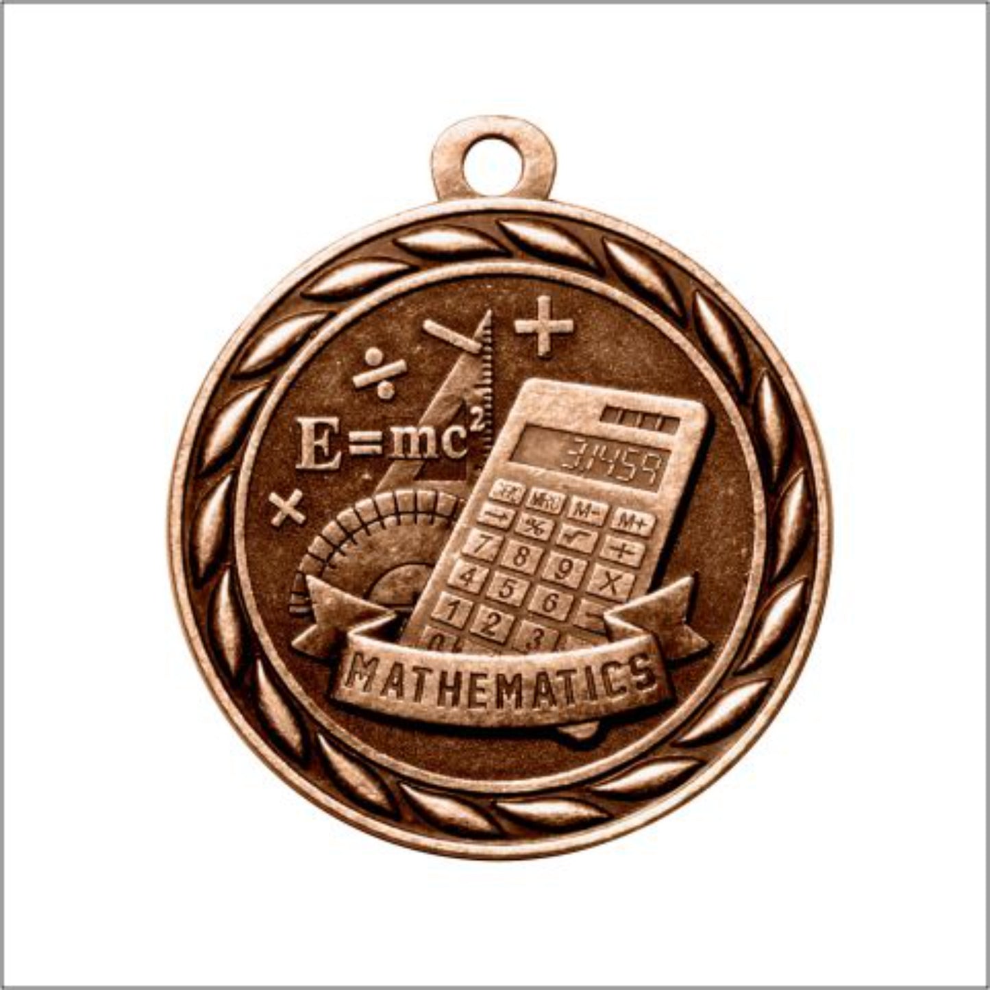 Scholastic Mathematics Medal 2" / Bronze (Copper Tone)