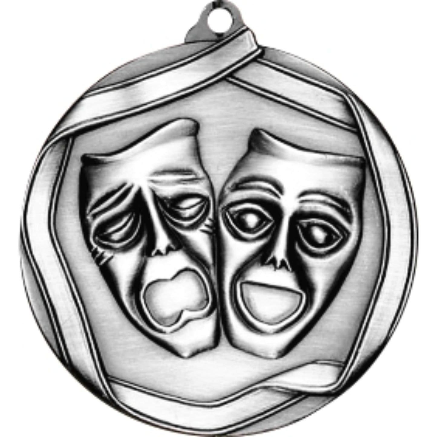 Ribbon Drama Medal 2.25" / Silver