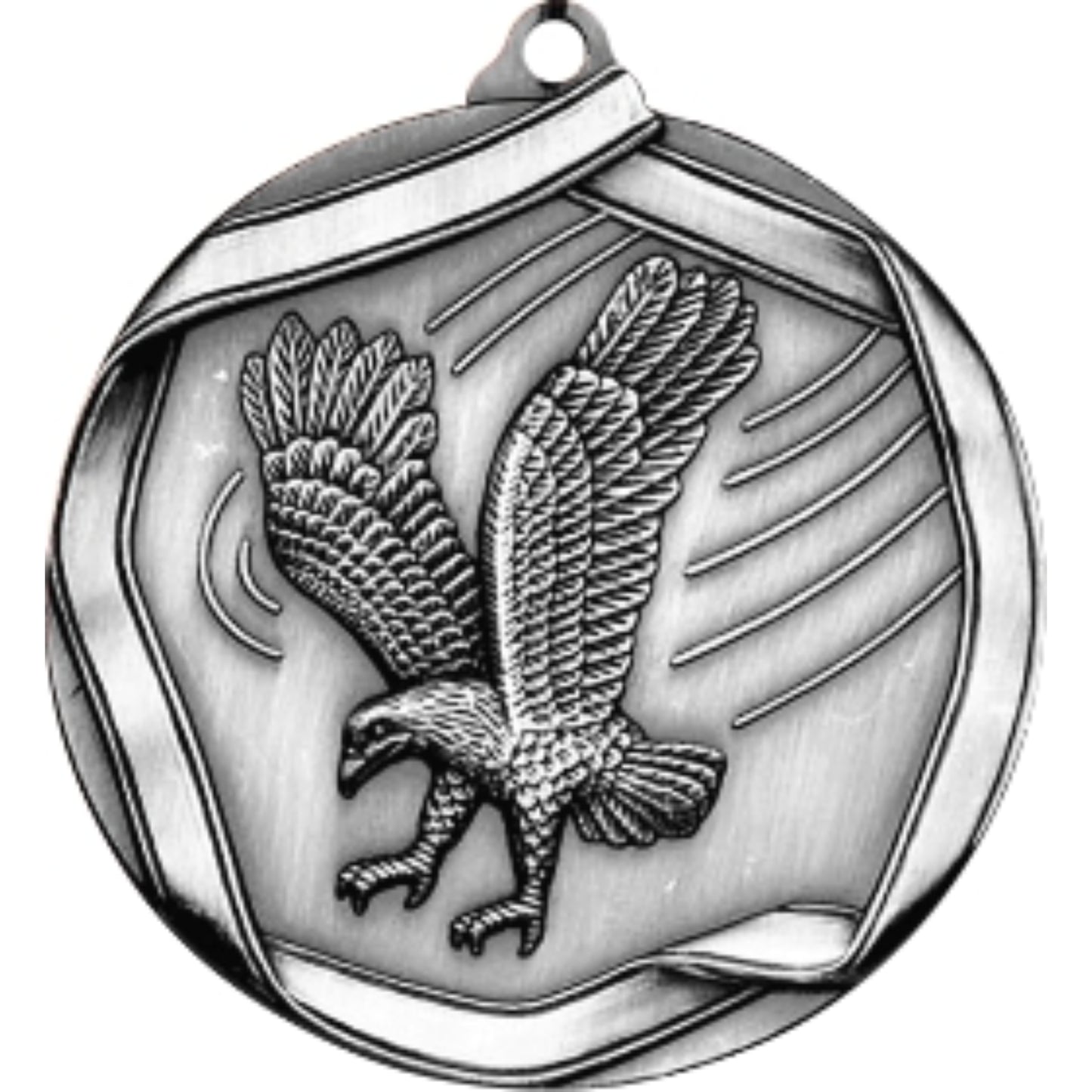 Ribbon Eagle Medal 2.25" / Silver