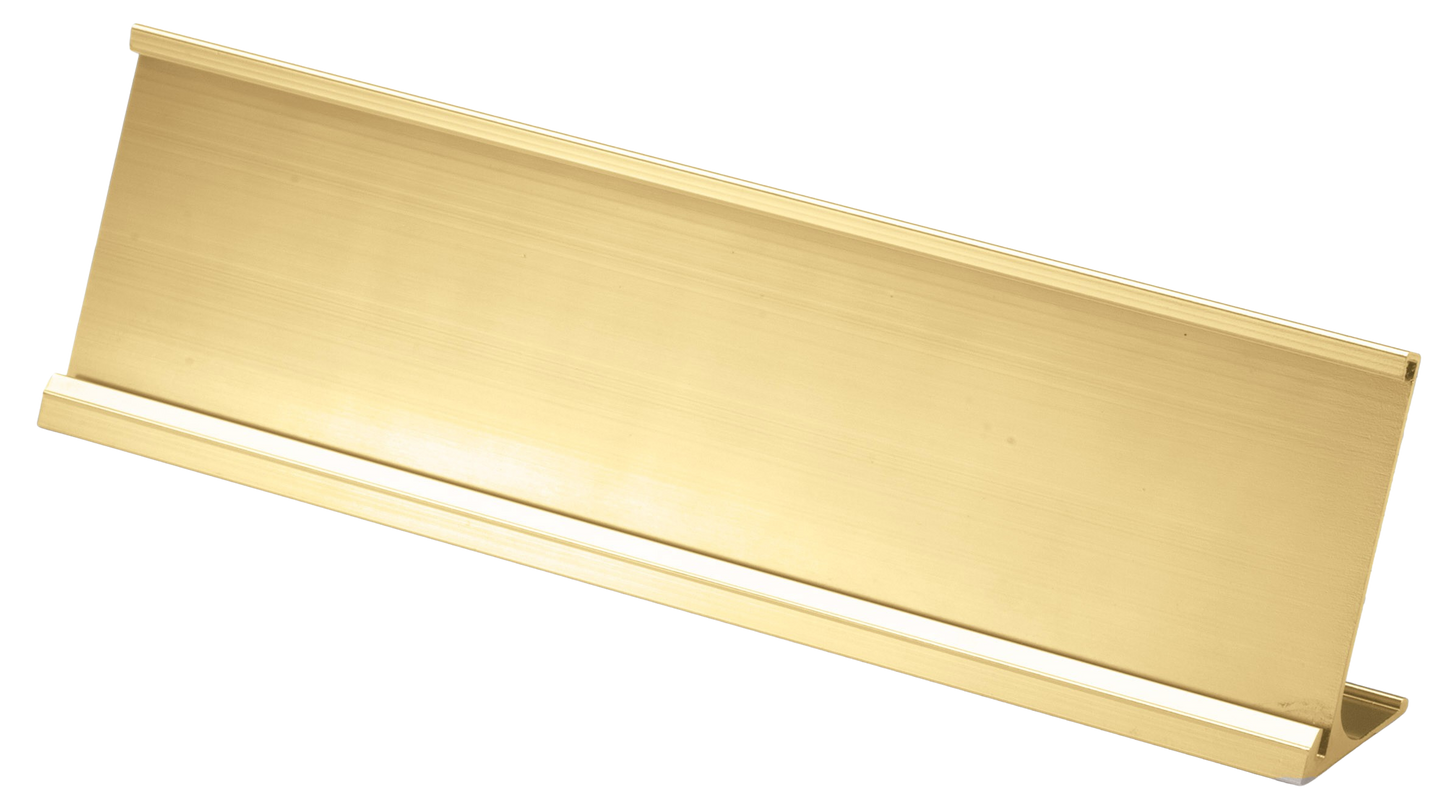 Desk Name Plate Holder - Bright Gold 2" x 10" / Bright Gold