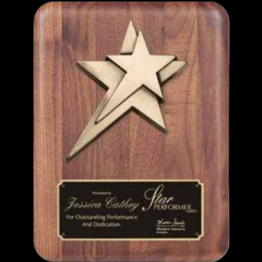 Barhill Star Walnut Plaque 9" x 12" / Walnut