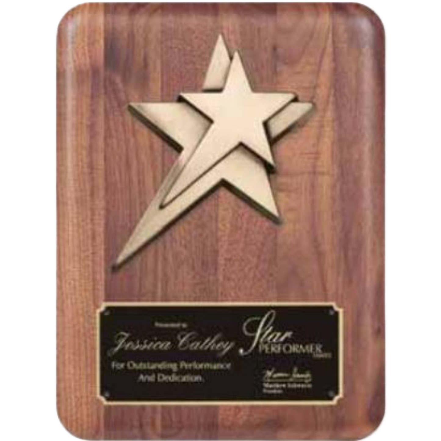 Barhill Star Walnut Plaque 9" x 12" / Walnut