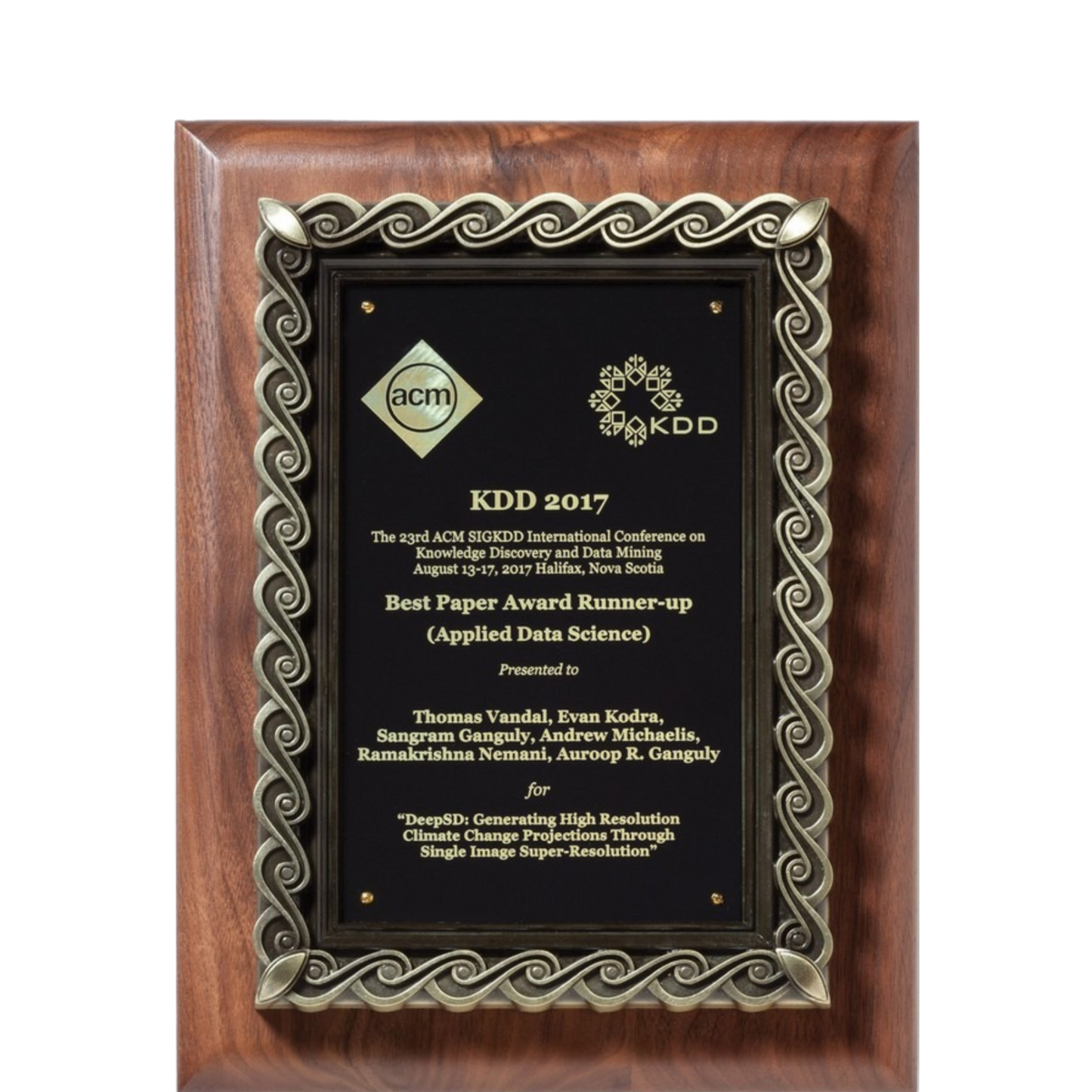 Barhill Waves Walnut Plaque 9" x 12" / Walnut