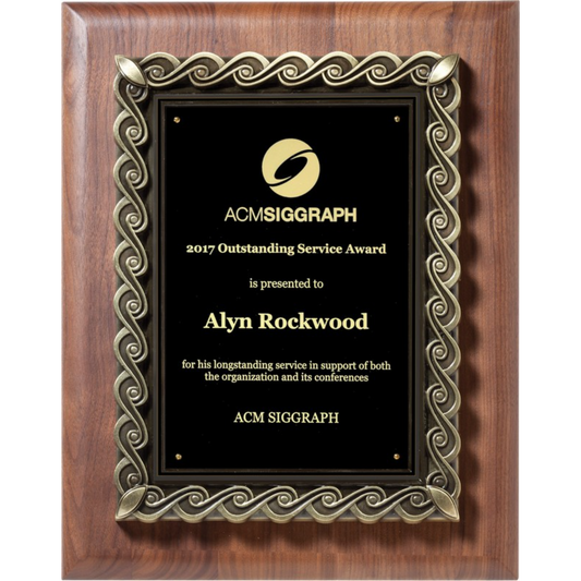 Barhill Waves Walnut Plaque 12" x 12" / Walnut