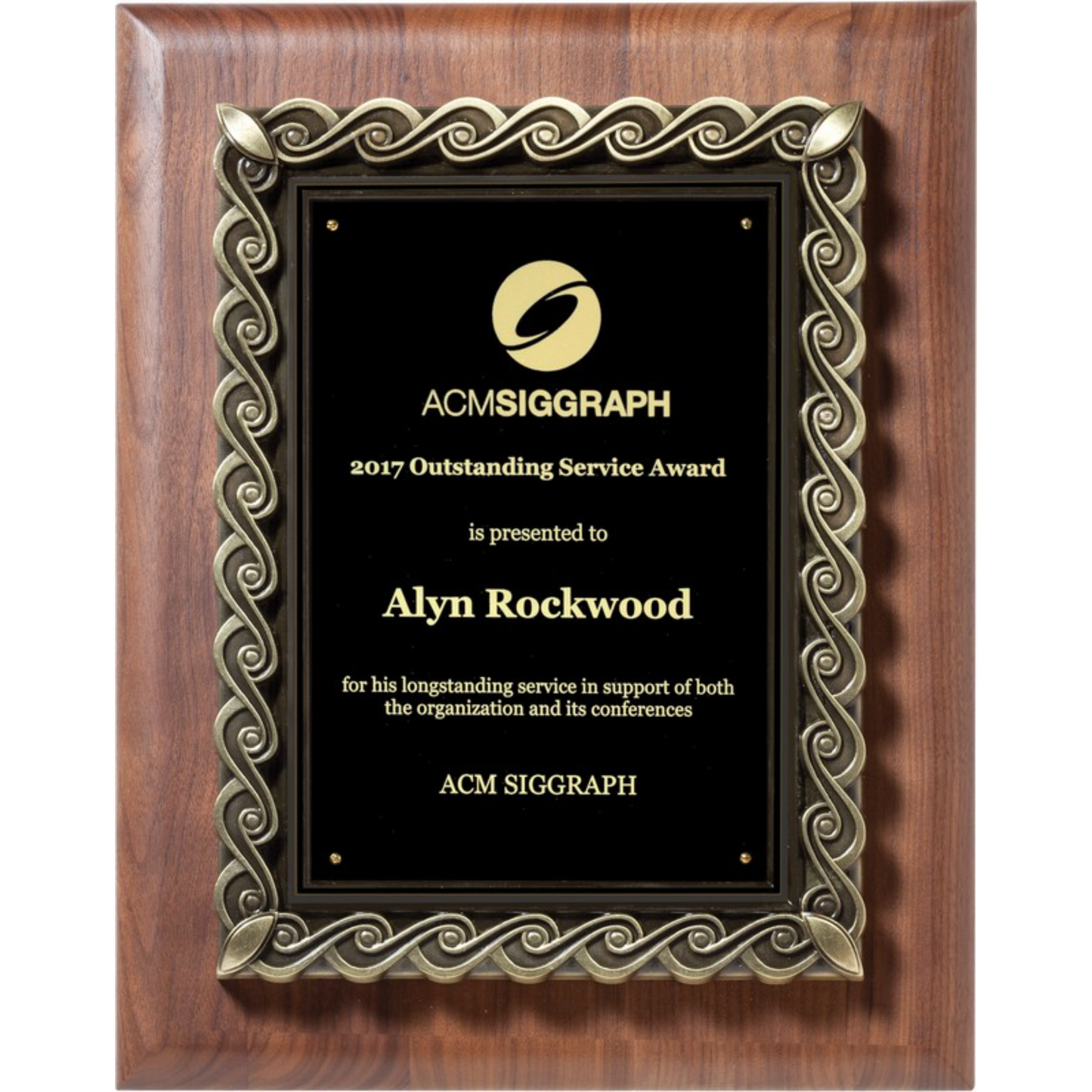 Barhill Waves Walnut Plaque 12" x 12" / Walnut