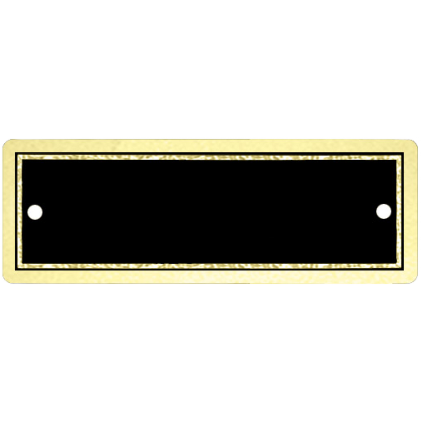 Double Border Perpetual Plate 1" x 3" / Black/Gold