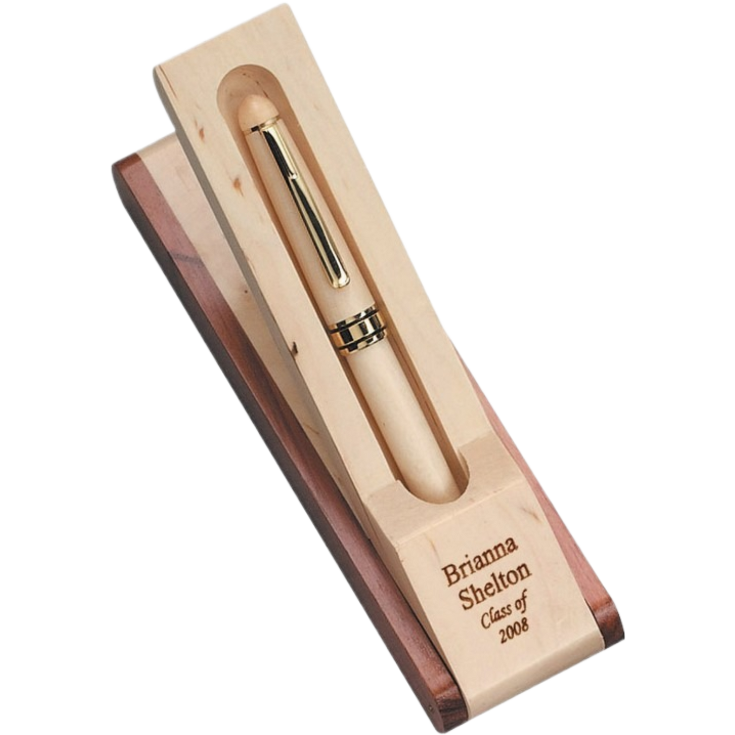 2 Tone Case and Pen 2.125" x 6.625" / Birch