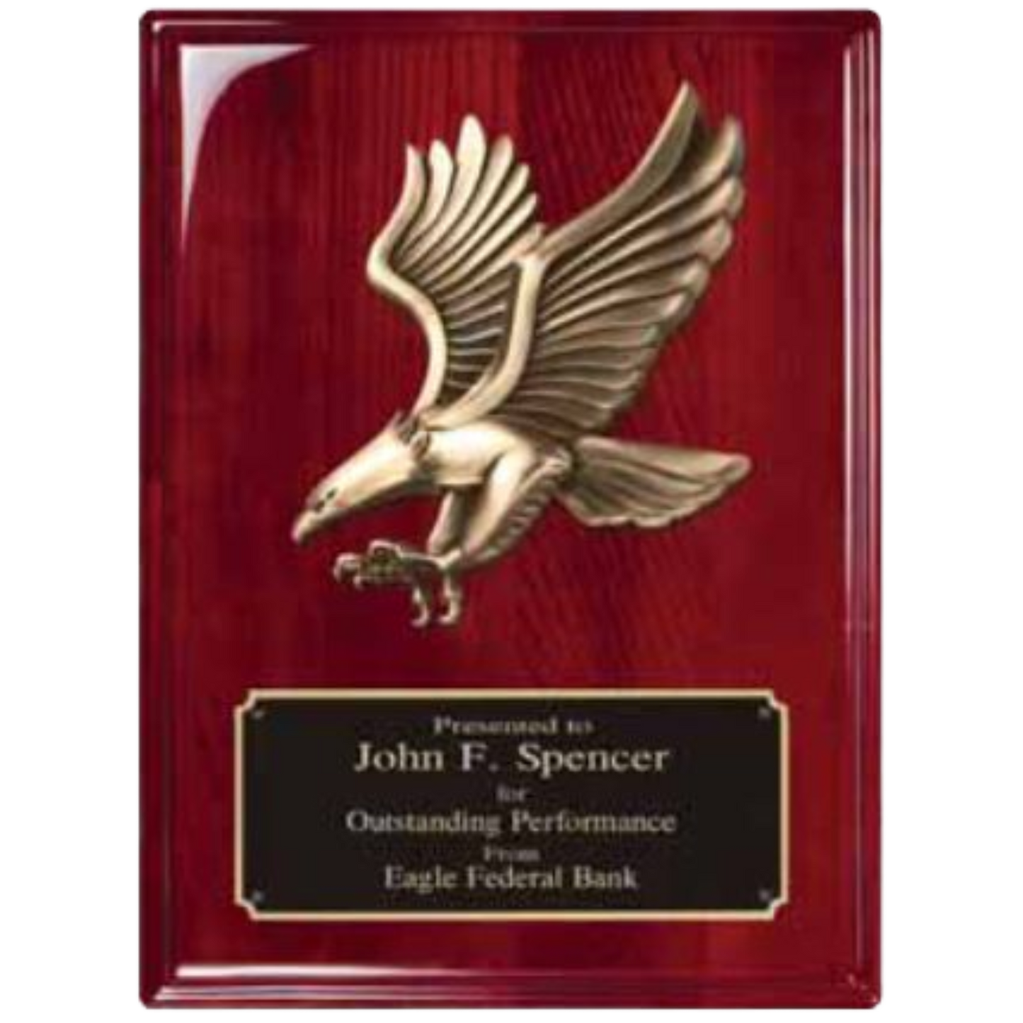 Barhill Eagle Rosewood Plaque 9" x 12" / Rosewood