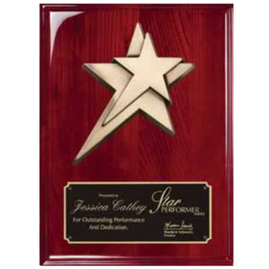 Barhill Star Rosewood Plaque 9" x 12" / Rosewood