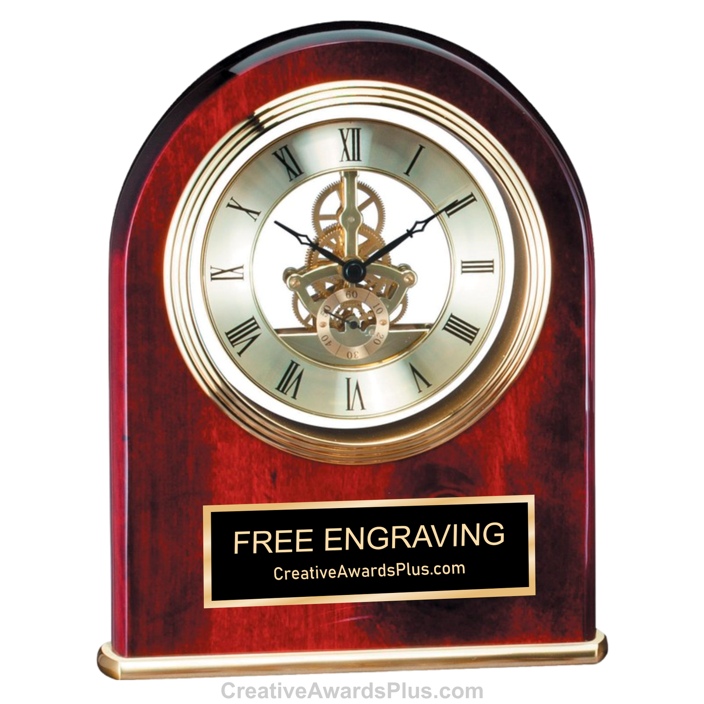 Premium Arched Rosewood Clock 10.5" / Rosewood