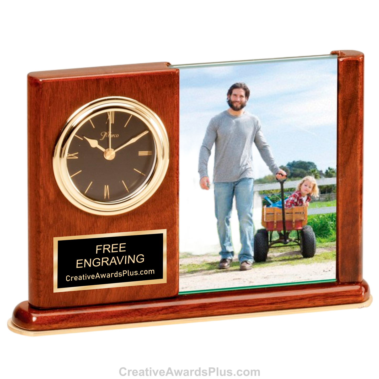 Walnut Clock With Photo 5.25" / Walnut