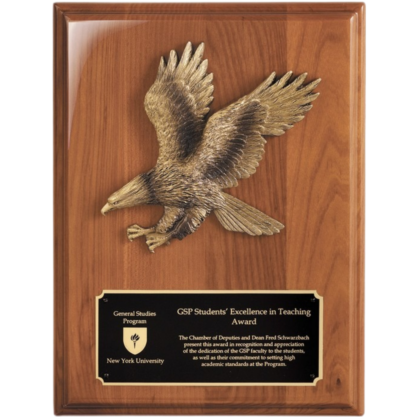 Eagle Piano Finished Walnut Plaque 9" x 12" / Walnut