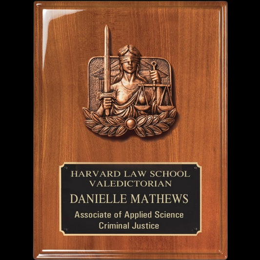 Justice Piano Finished Walnut Plaque 9" x 12" / Walnut