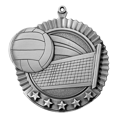 5 Star Volleyball Medl Medal 2.75" / Silver