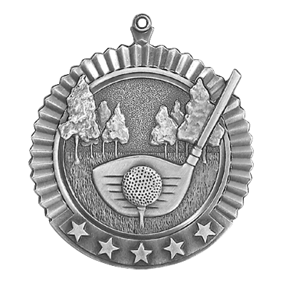5 Star Golf Medal 2.75" / Silver