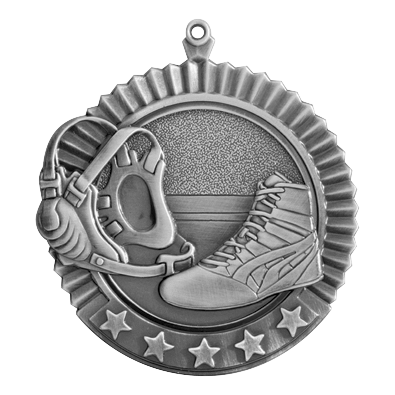5 Star Wrestling Medal 2.75" / Silver