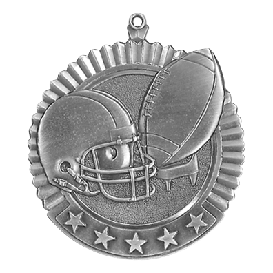 5 Star Football Medal 2.75" / Silver