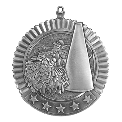 5 Star Cheerleader Medal 2.75" / Silver