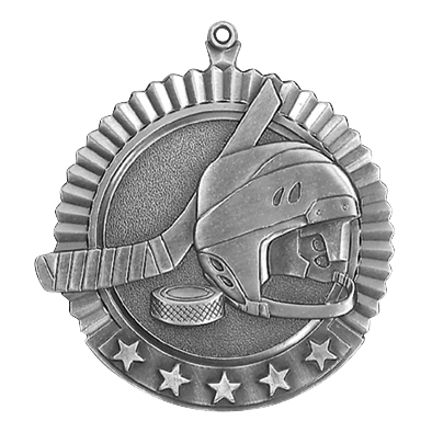 5 Star Hockey Medal 2.75" / Silver