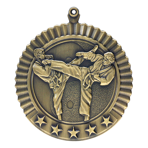 5 Star Karate Male Medal 2.75" / Gold