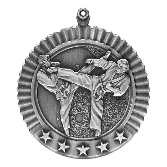 5 Star Karate Male Medal 2.75" / Silver
