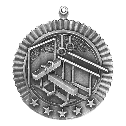 5 Star Gymnastcs Male Medal 2.75" / Silver