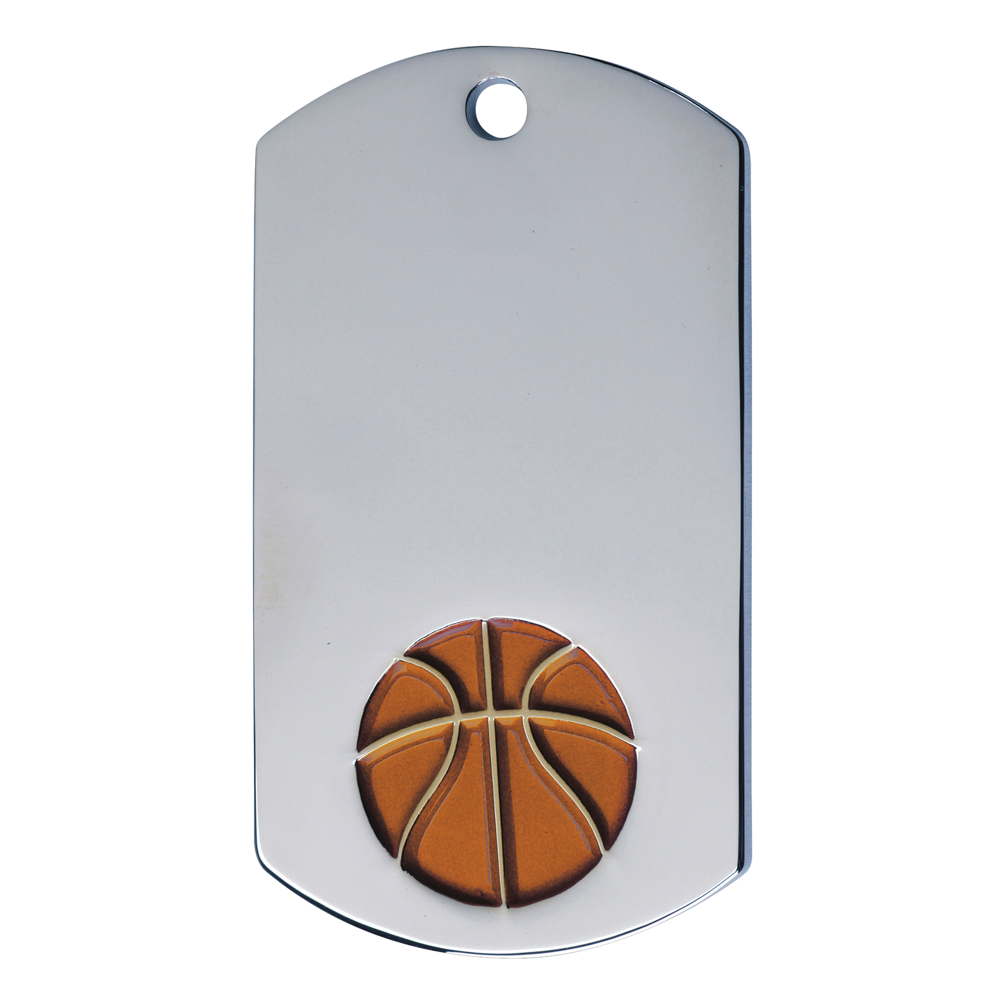 Basketball Dog Tag 2" / Silver
