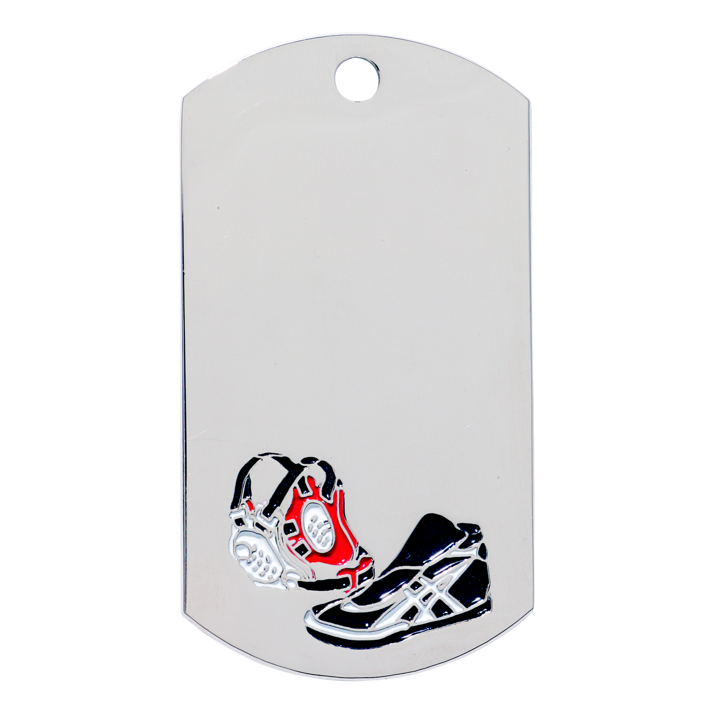 Wrestlng Dog Tag 2" / Silver