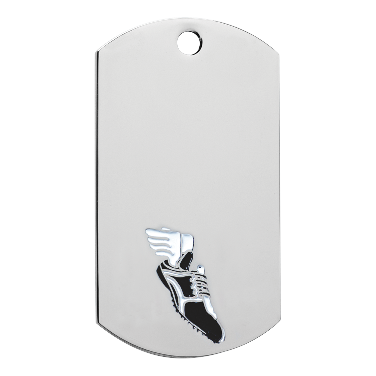 Track Dog Tag 2" / Silver