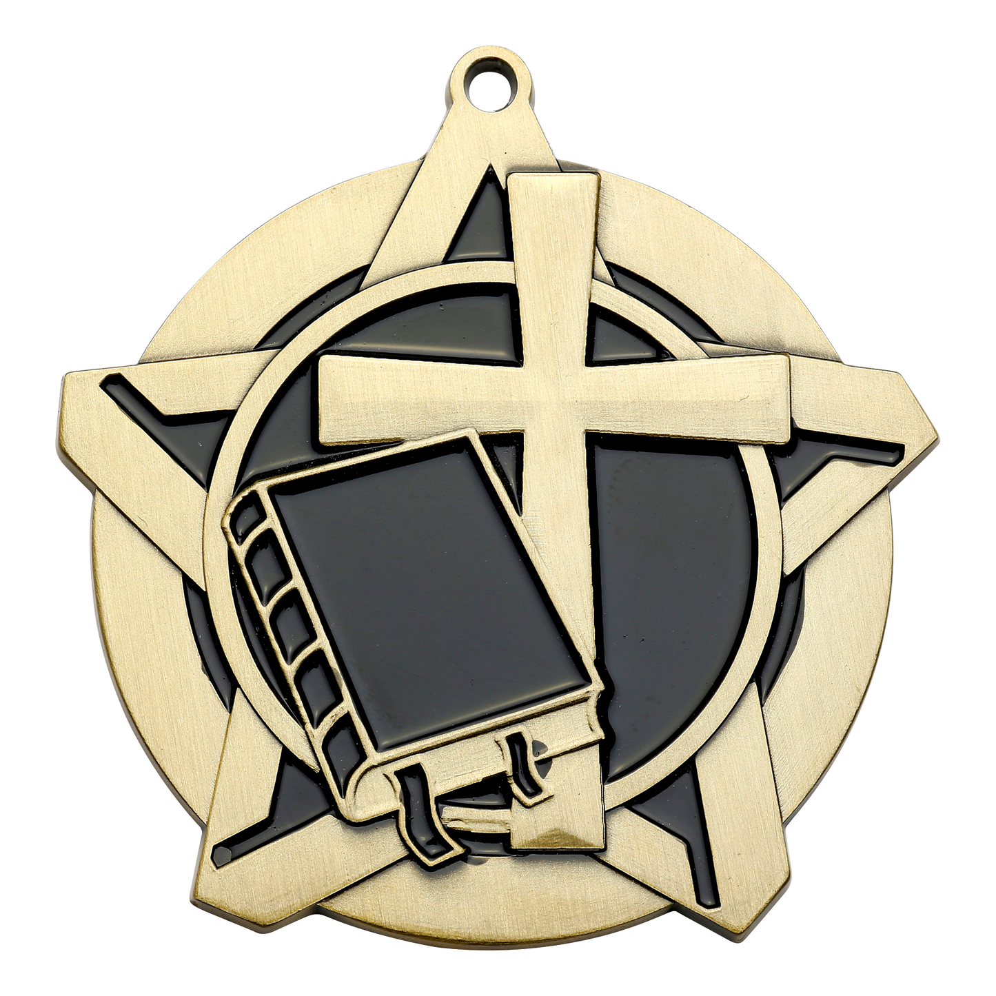Super Star Christian Medal 2.25" / Gold
