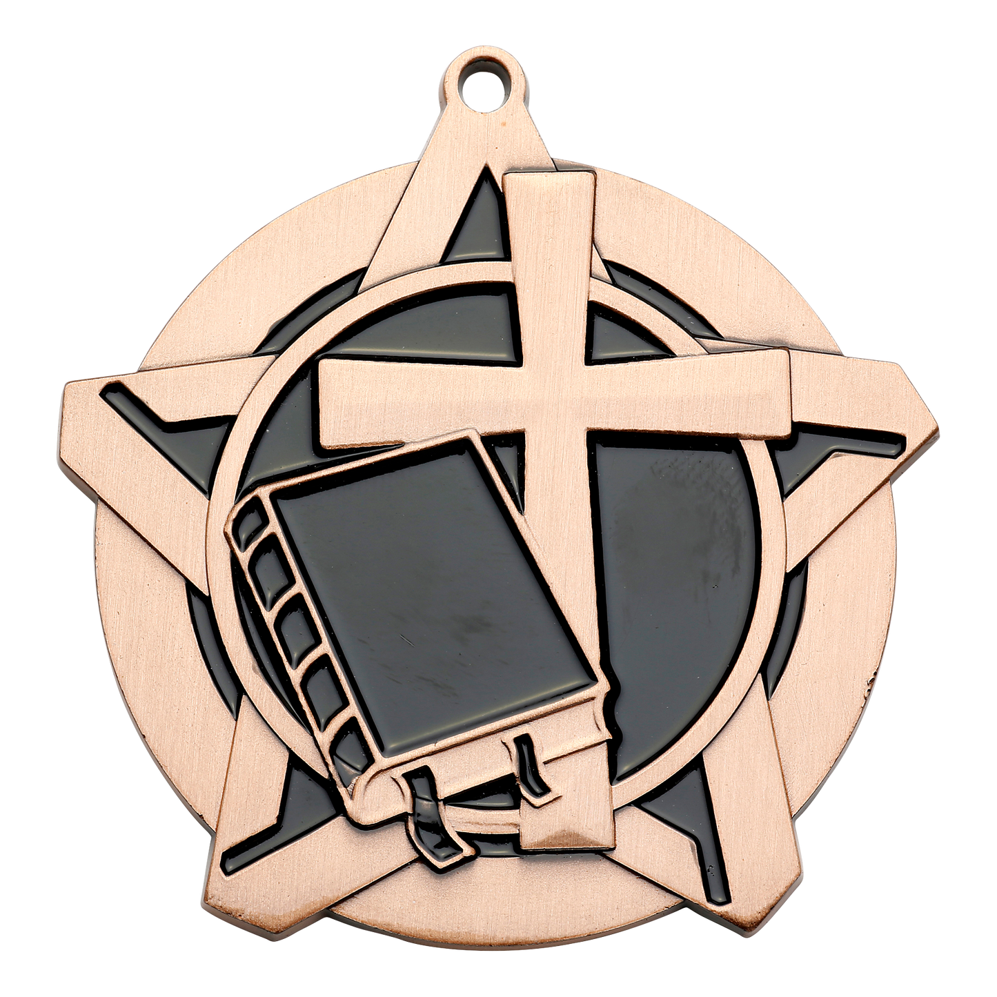 Super Star Christian Medal 2.25" / Bronze (Copper Tone)