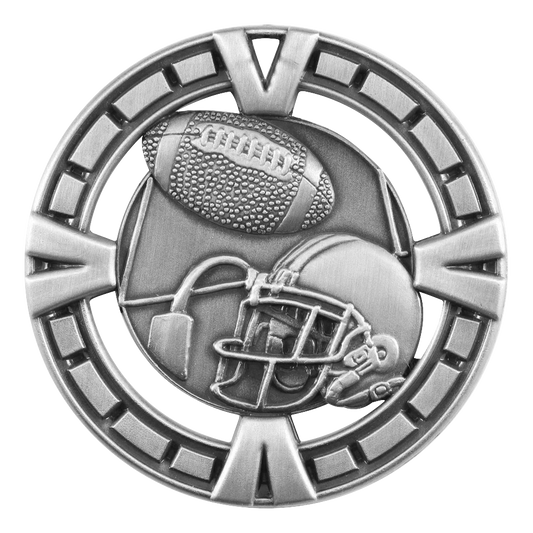 Celebration Football Medal 2.5" / Silver
