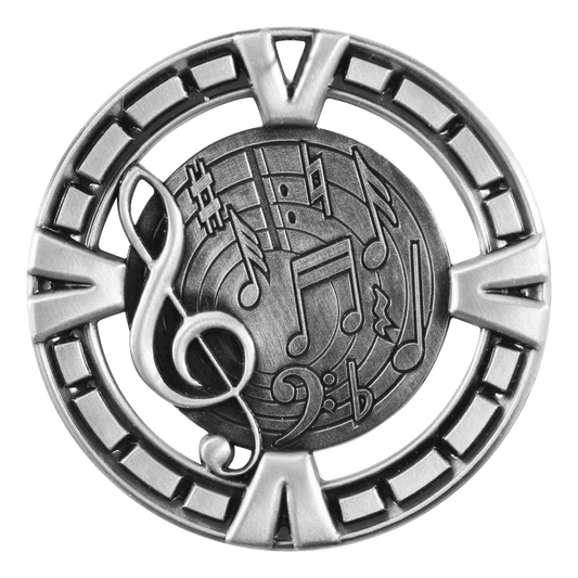 Celebration Music Medal 2.5" / Silver