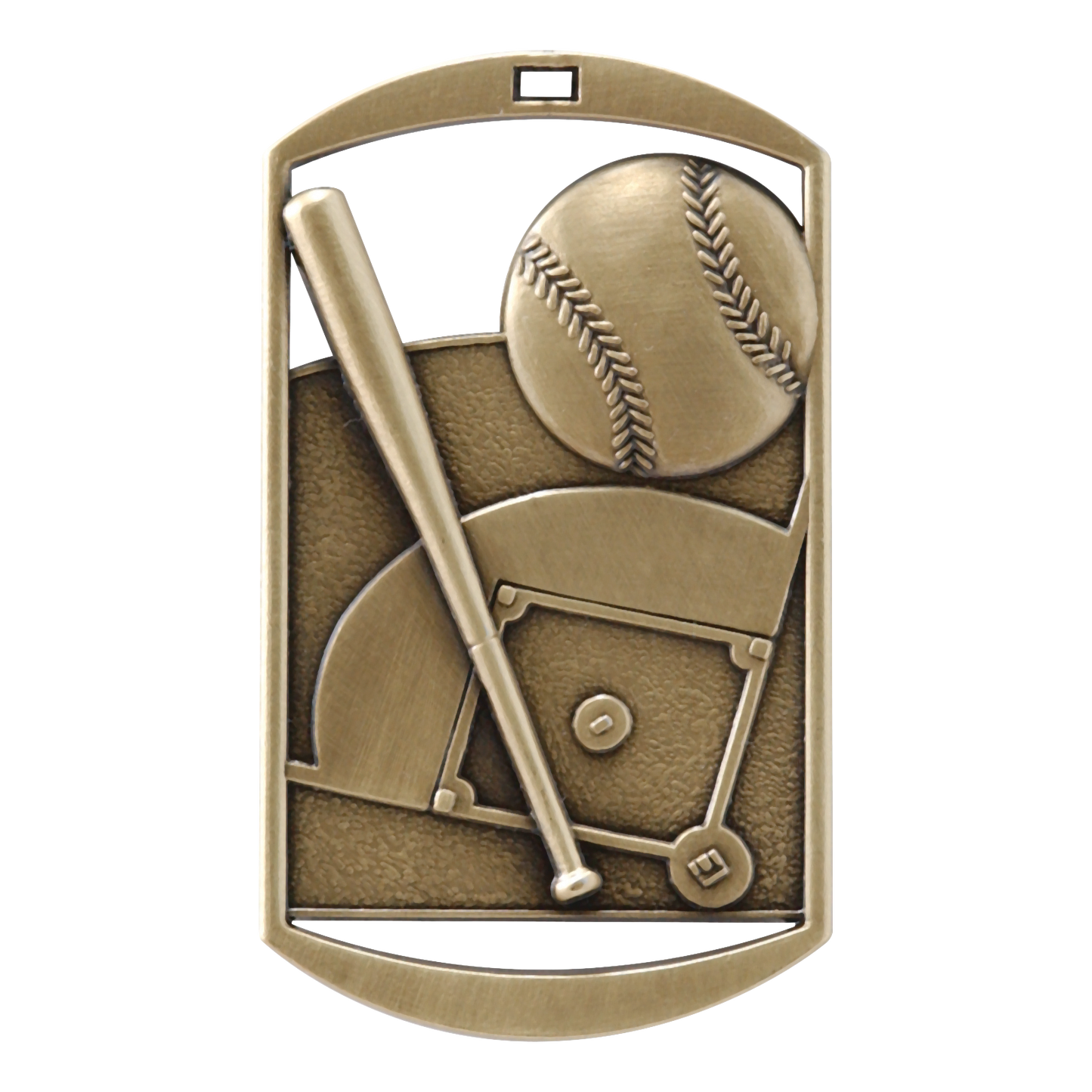 Rectangular Baseball Medal 2.75" / Gold