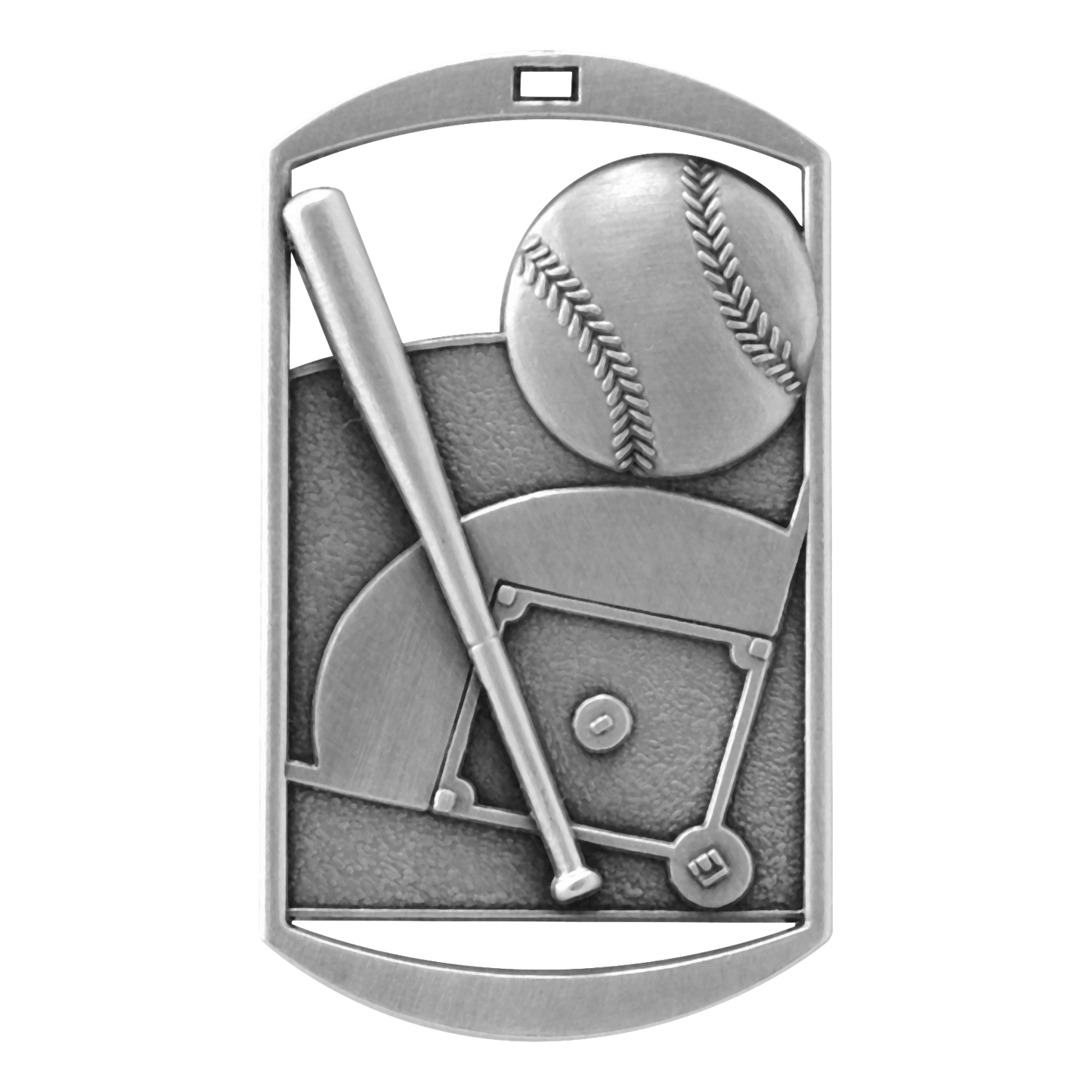 Rectangular Baseball Medal 2.75" / Silver