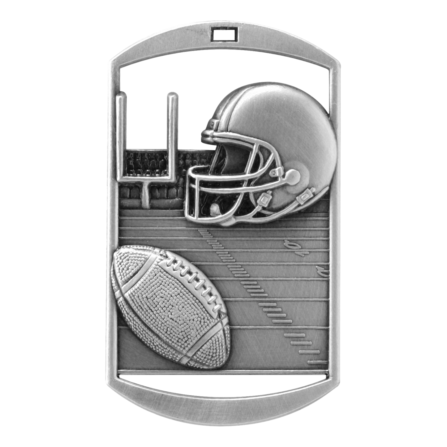 Rectangular Football Medal 2.75" / Silver
