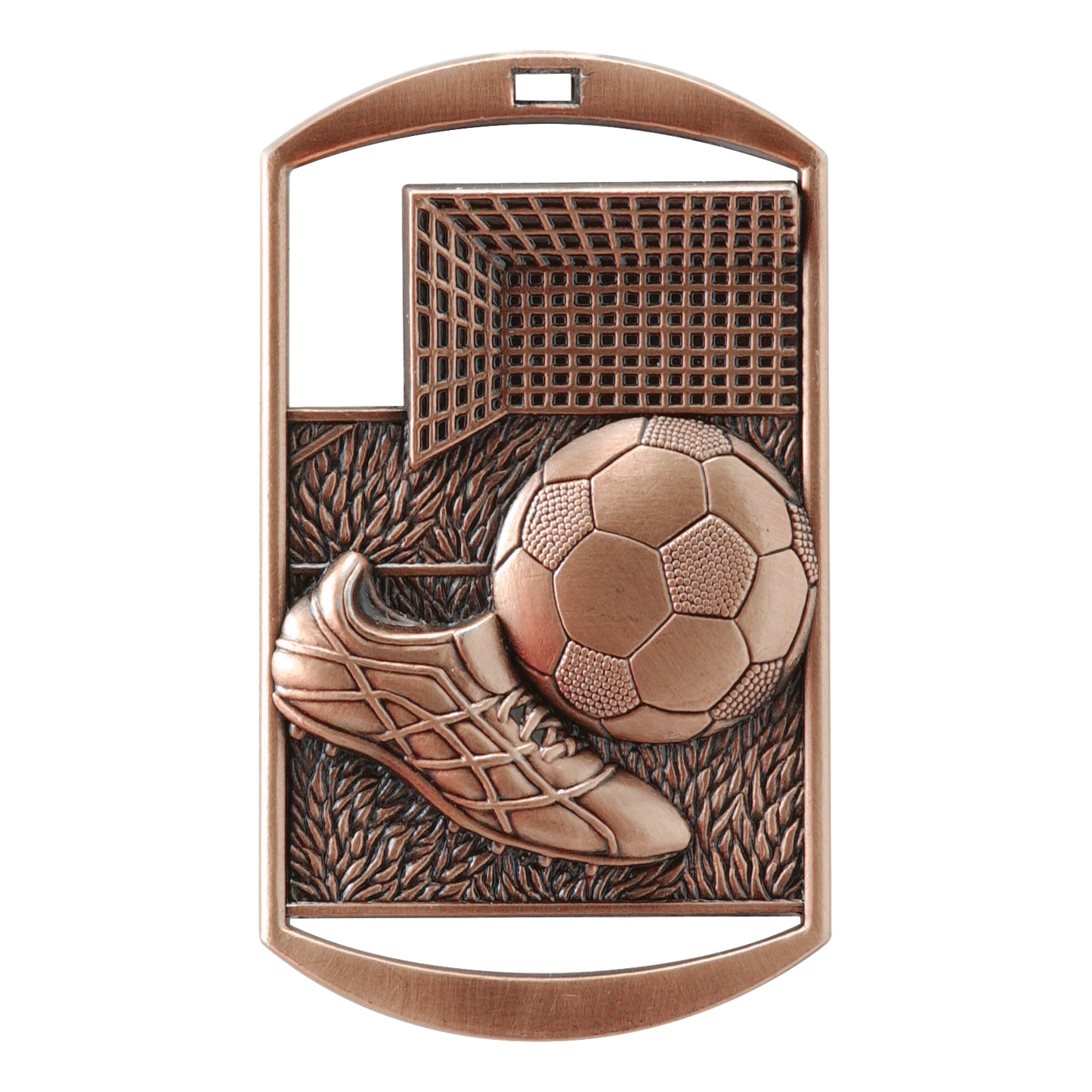 Rectangular Soccer Medal 2.75" / Bronze (Copper Tone)