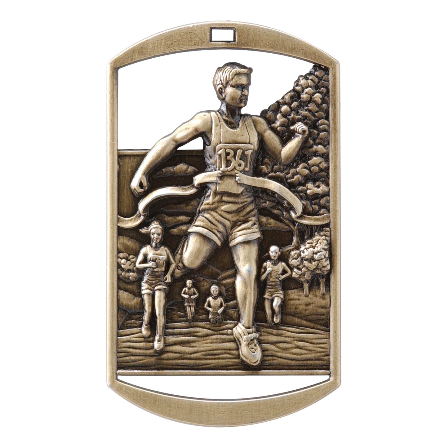 Rectangular Cross Country Medal 2.75" / Gold